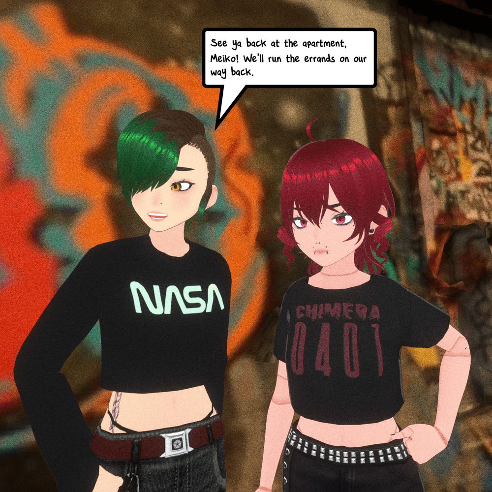 Roadie and Teto smile as they glance off camera. Roadie says, 