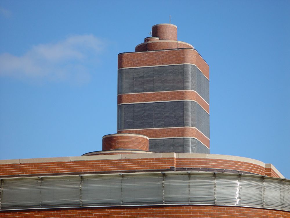 SC Johnson Research Tower designed by Frank Lloyd Wright 1936