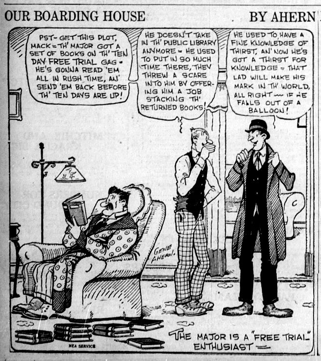 Vintage "Our Boarding House" cartoon by Ahern, with Major Hoople.