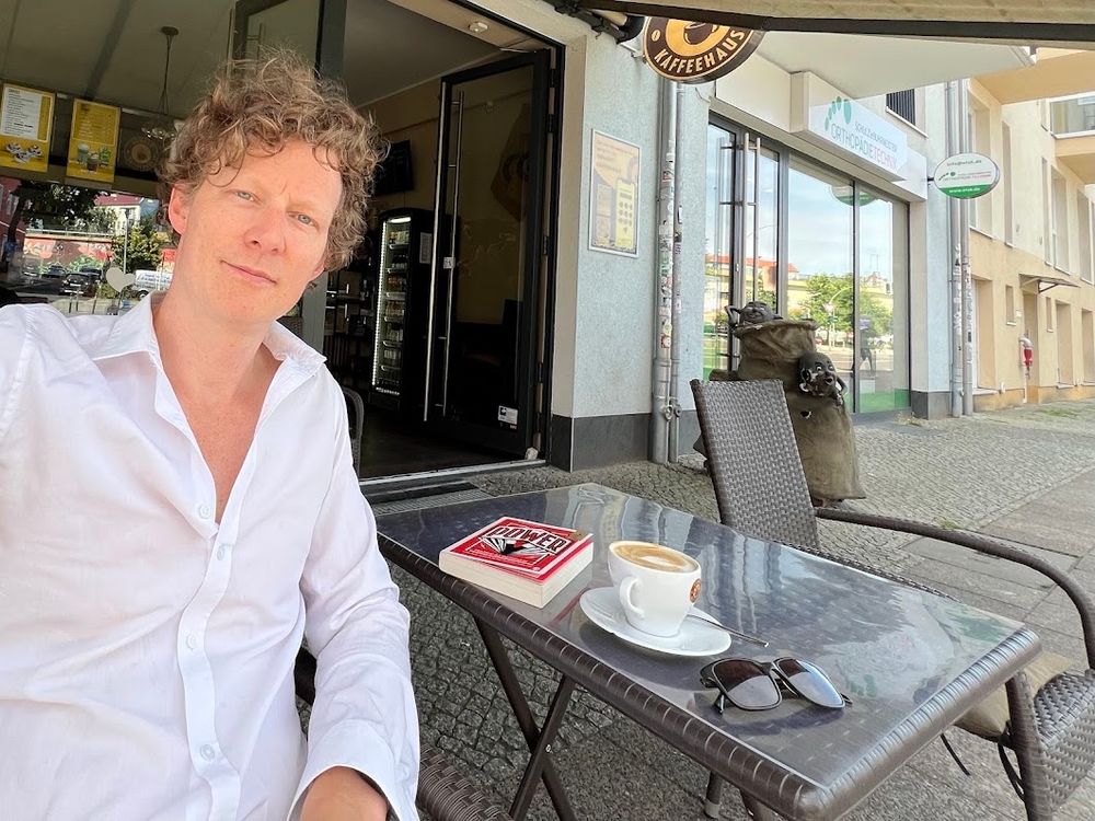 Tom at cafe in Berlin