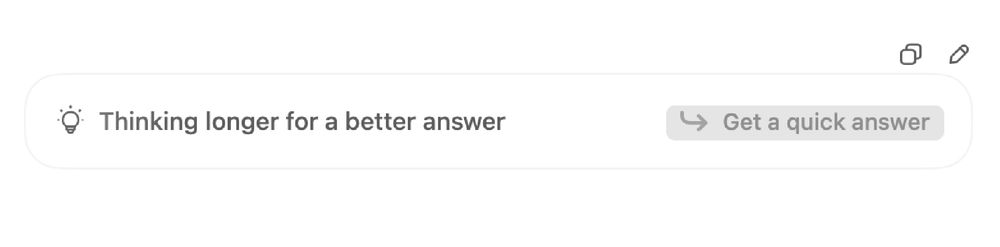 ChatGPT 5, allowing me to get a quick answer or wait for a better one