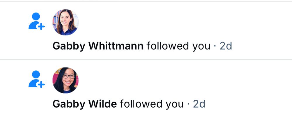 I’m followed by two bluesky accounts called Gabby Whittman and Gabby Wilde
