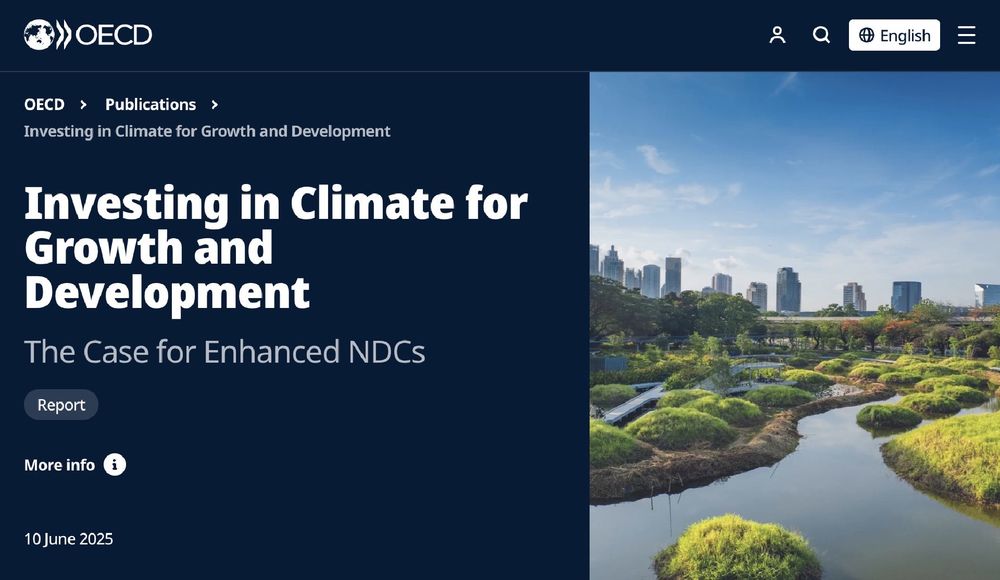 OECD report: “Investing in Climate for Growth and Development”