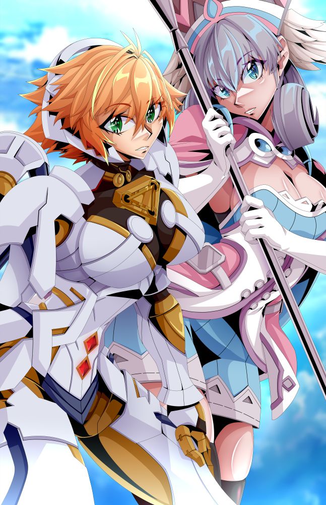 Character Illustration piece of Fiora and Melia Antiqua from Xenoblade Chronicles