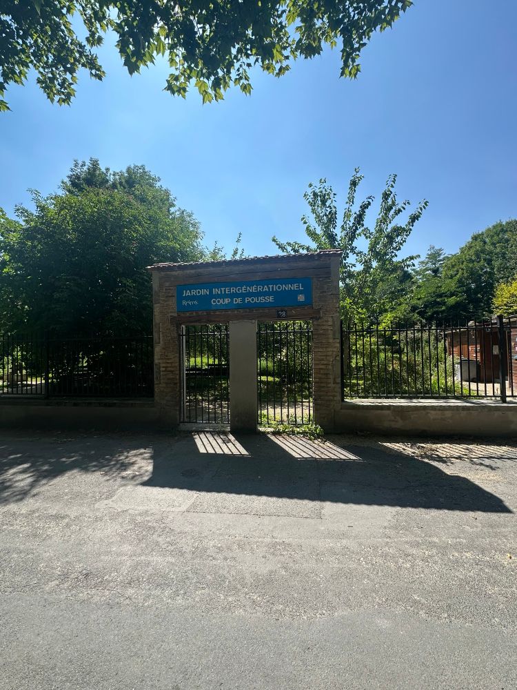 Community garden entrance in Reims. 