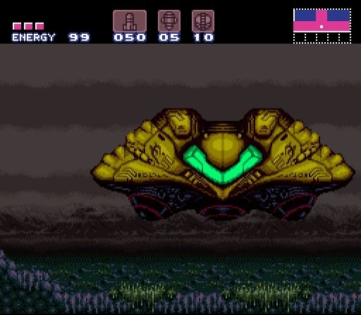 Samus's gunship from Super Metroid.