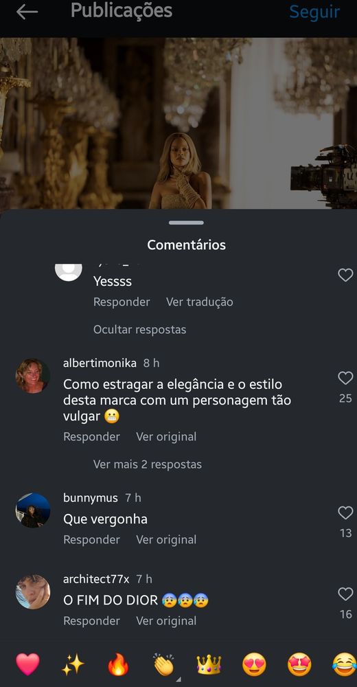 Gente tem uma baragas falando mal da campanha da dior com a Rih