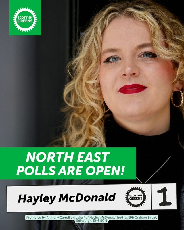 Scottish Green Party candidate for North East, Hayley McDonald