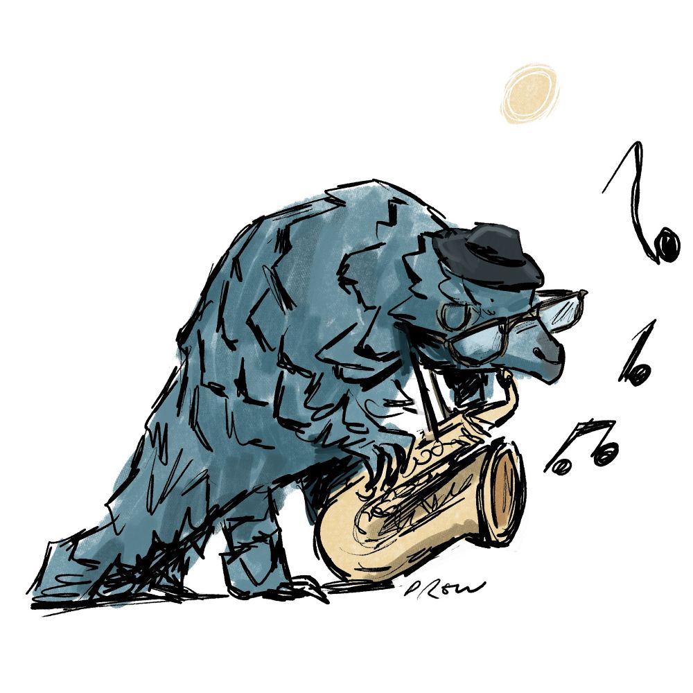 Pangolin playing the saxophone for real