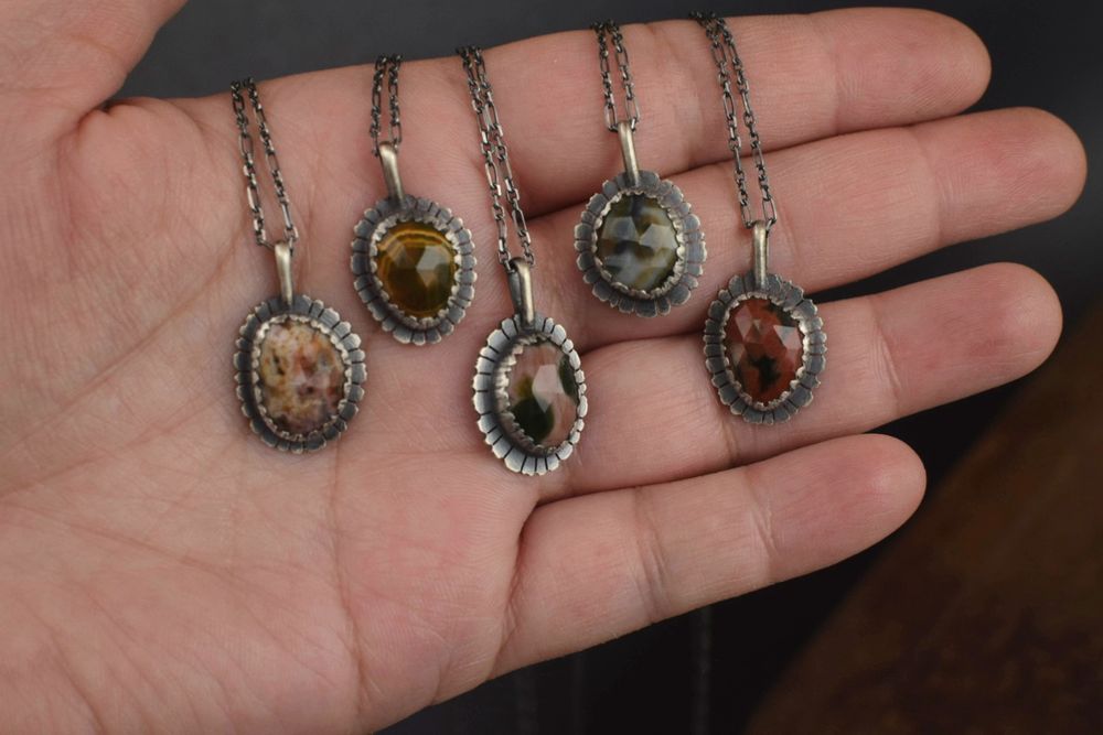 Ocean Jasper pendant necklaces 