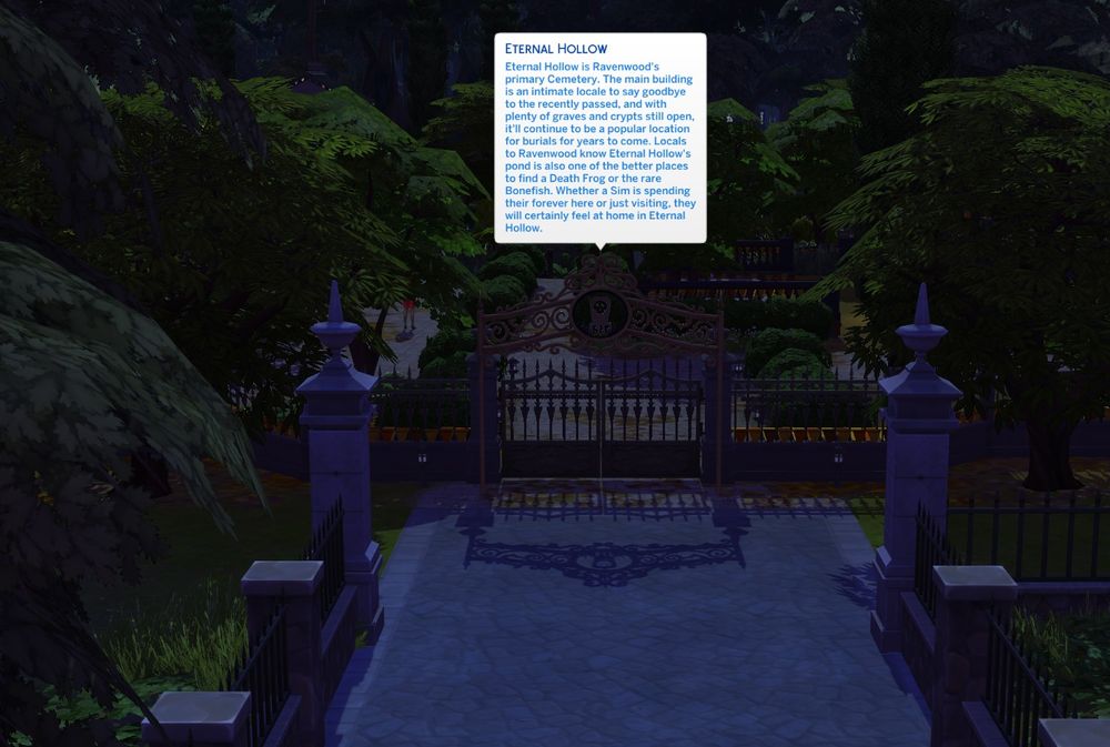 Cemetery Arch Object with tooltip of the venue name and description 