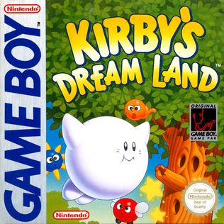 Cover of video game Kirby’s Dreamland.