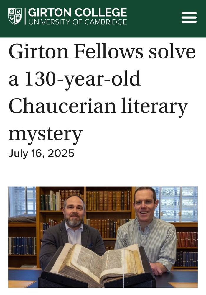Girton Fellows solve a 130-year-old Chaucerian literary mystery