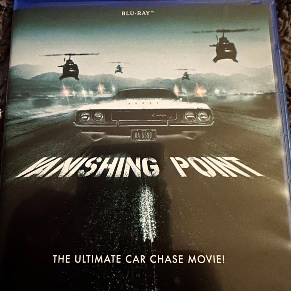Blu-ray copy of Vanishing Point, the ultimate car chase movie. 