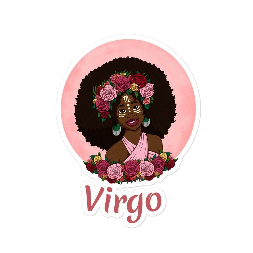 sticker with virgo themed art