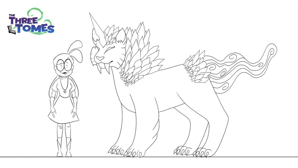 height comparison of lion and girl