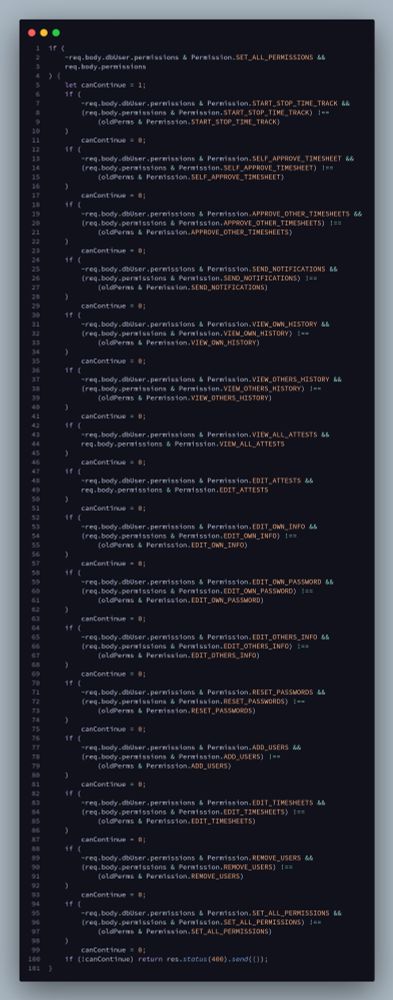 Highly inefficient piece of permission checking code