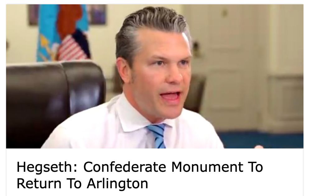 Hegseth: Confederate Monument to Return to Arlington
