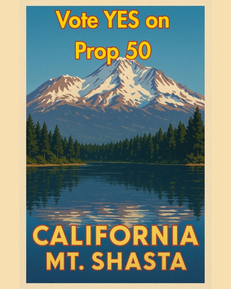 Vote Yes on Prop 50 California Mt. Shasta - Active Volcano