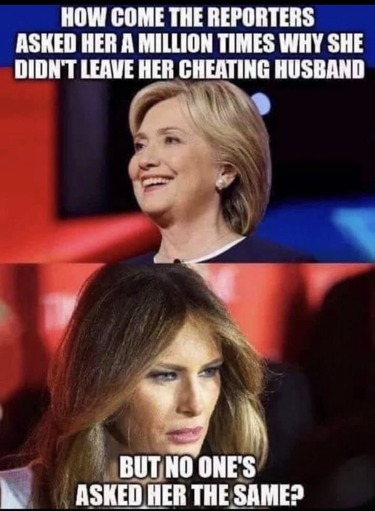 HOW COME THE REPORTERS
ASKED HER A MILLION TIMES WHY SHE DIDN'T LEAVE HER CHEATING HUSBAND
BUT NO ONE'S
ASKED HER THE SAME?