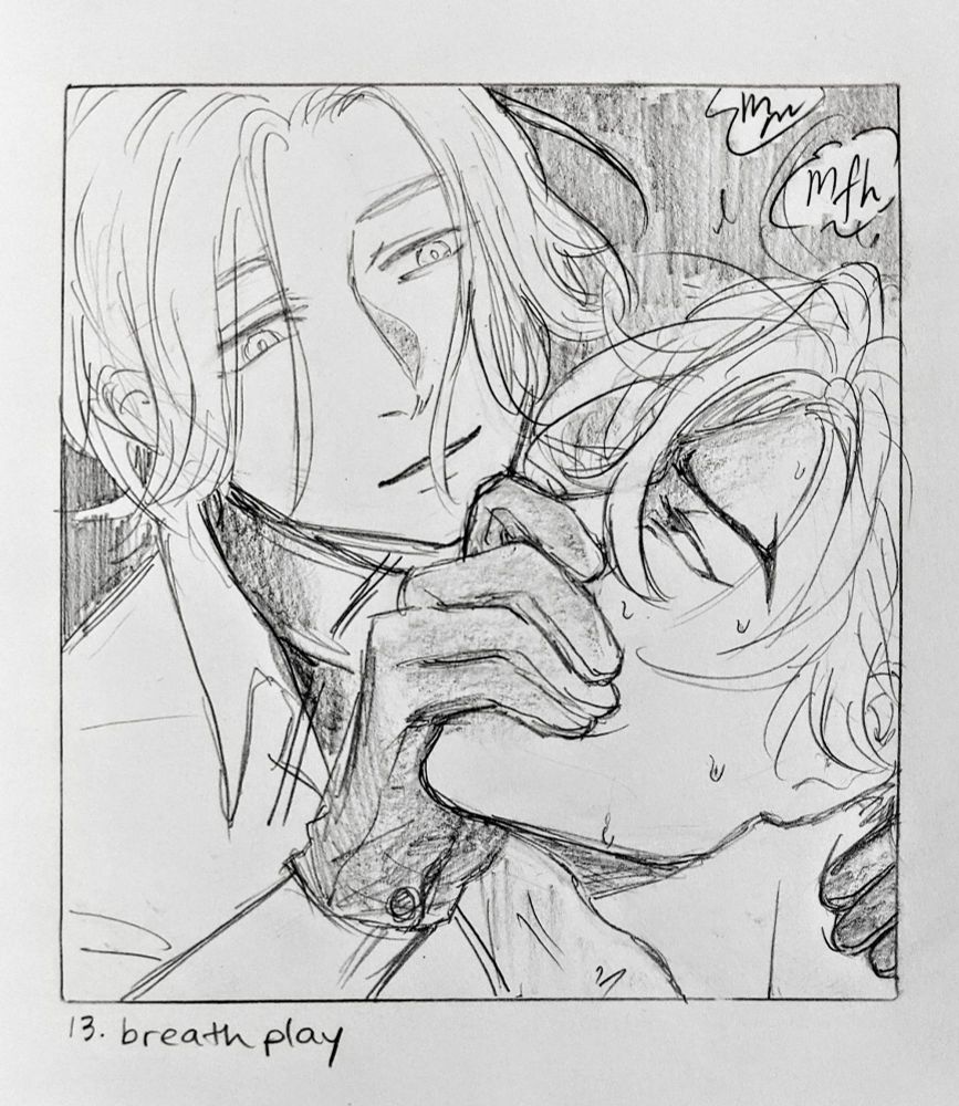 Langa and Adam doing breath play. Langa is covering Adam's nose and mouth with his gloved hand and watching serenely and Adam starts suffocating and rolling his eyes back.