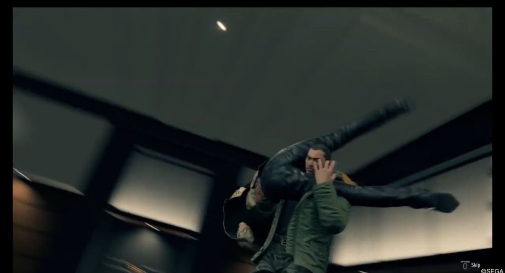 Saejima swinging Majima around in a similar manner to the Jitterbug couple in their combo attack