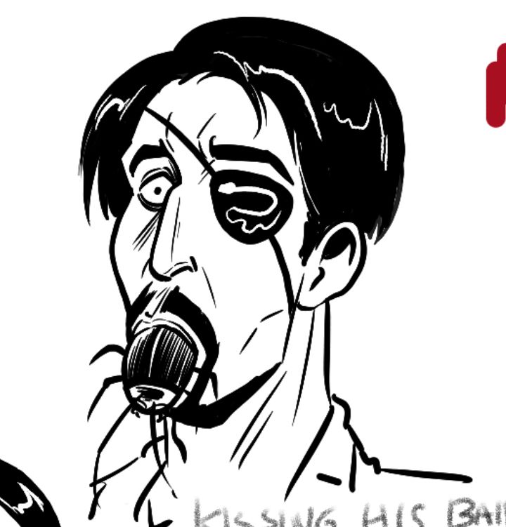 Wide eyed Majima with a big ol’ cockroach in his mouth
