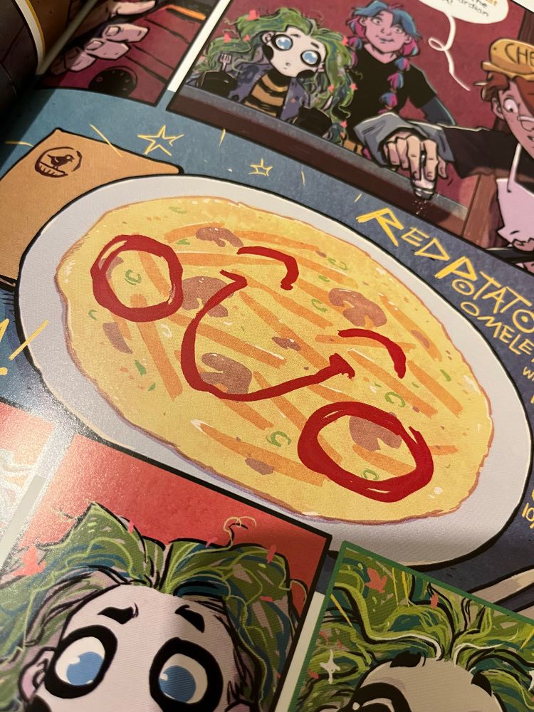 A close up of one of the pages in Zawa + the Belly of the Beast by Michael Dialynas.