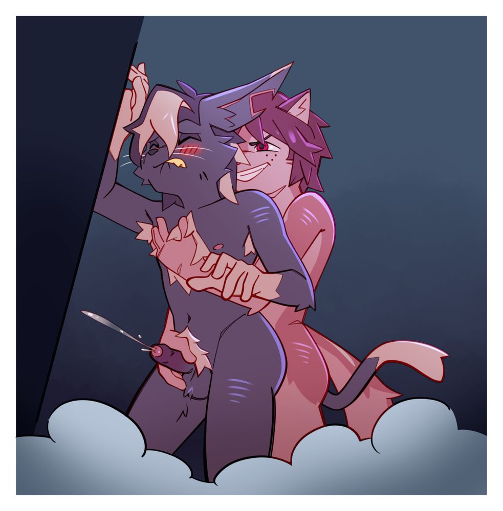 Squirrel and cat having sex in a shower