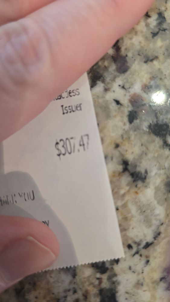 A receipt from my doctor's for $307.47