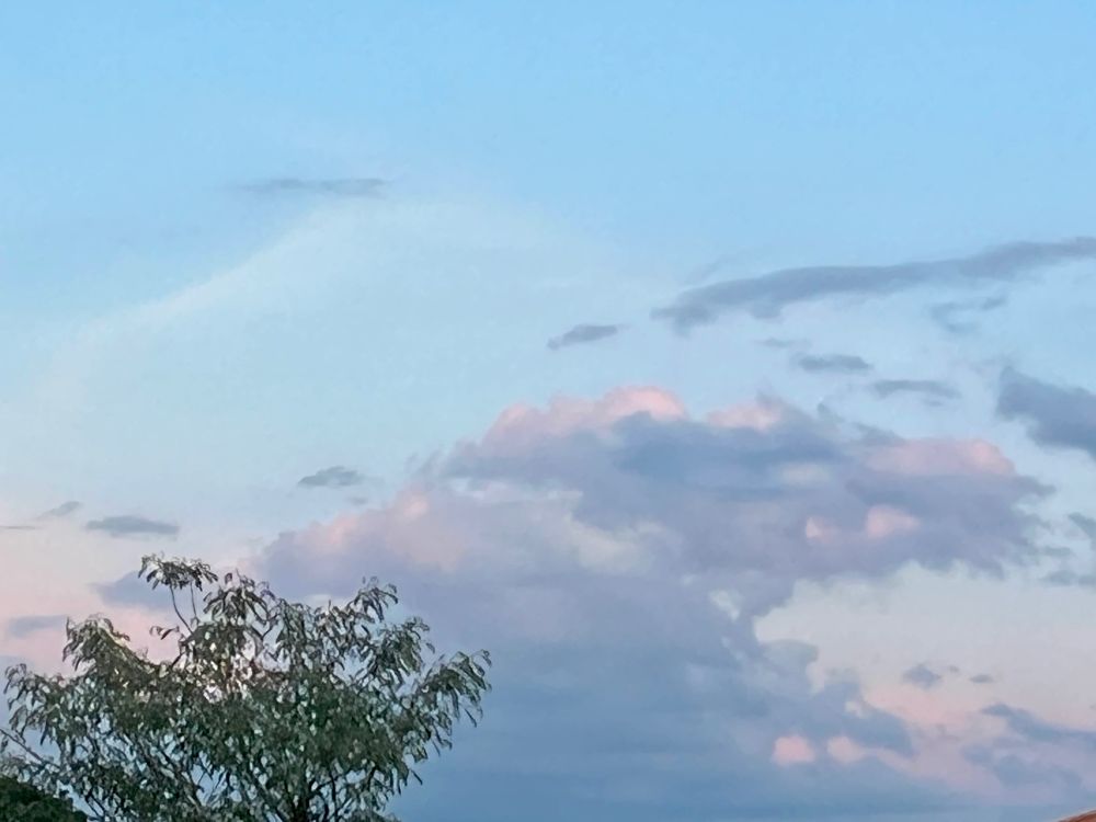 A pink and blue sky to end Sunday.