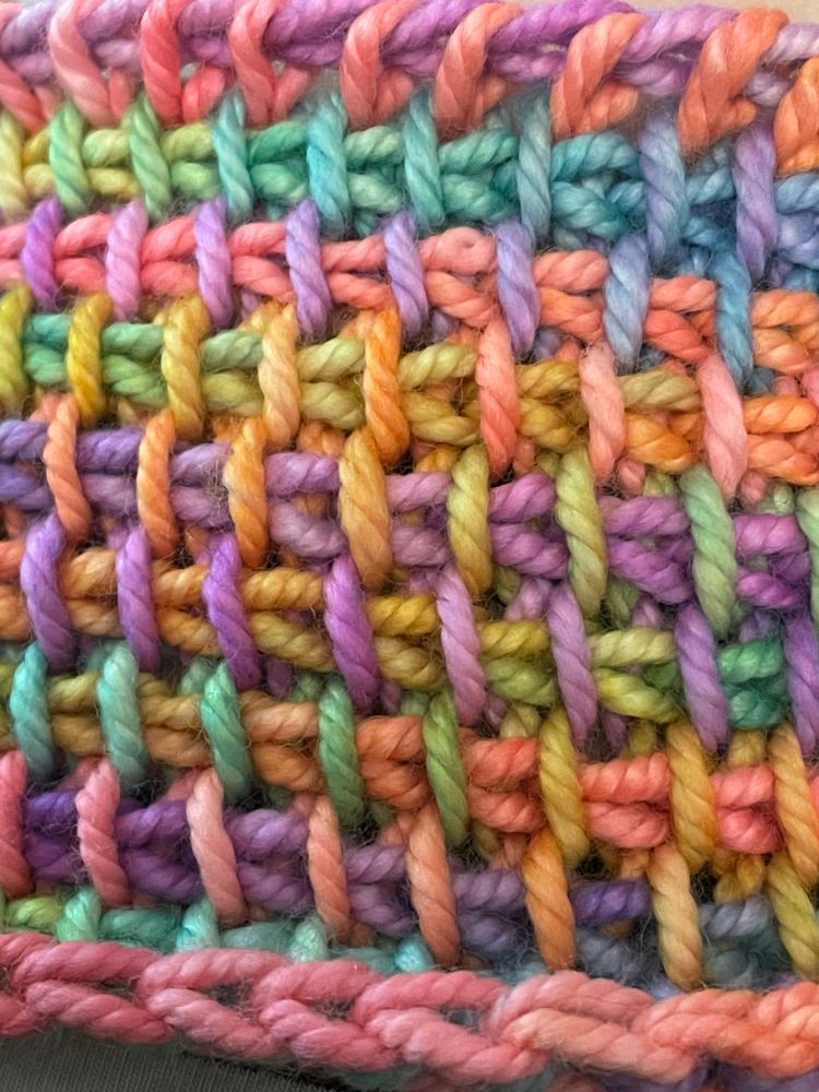 Bright pastel rainbow yarn
