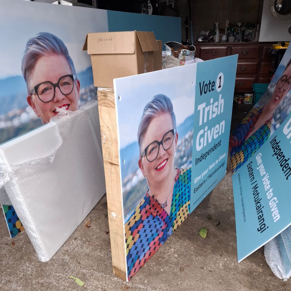 Several hoarding images  in a garage.