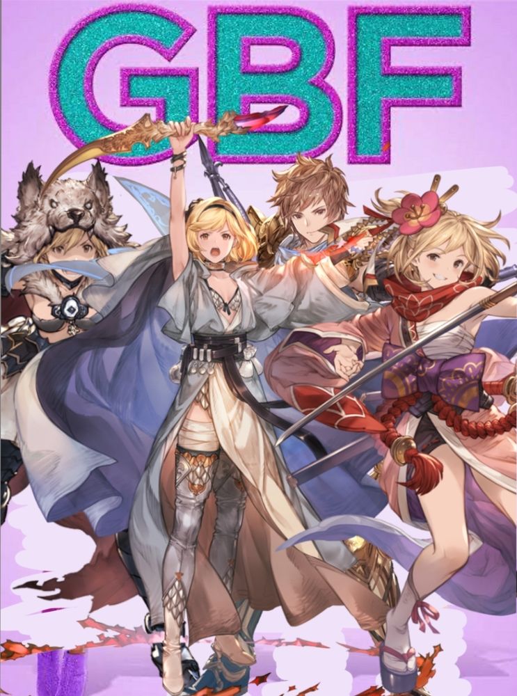 an edit of the GBF (2014) cover that's just the granblue fantasy berserker, manadiver, chrysaor, and kengo class art shoddily pasted on top