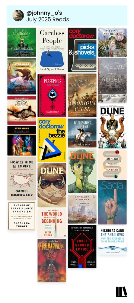 Storygraph cover gallery for July books