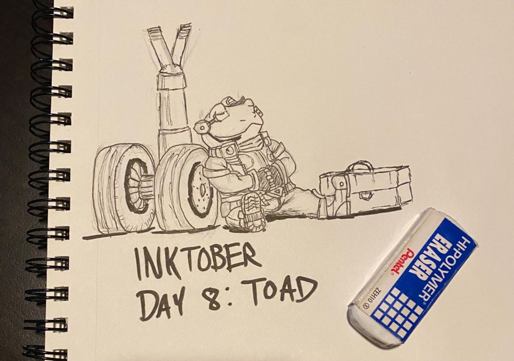Slippy from Star fox sleeping against a set of starship wheels.