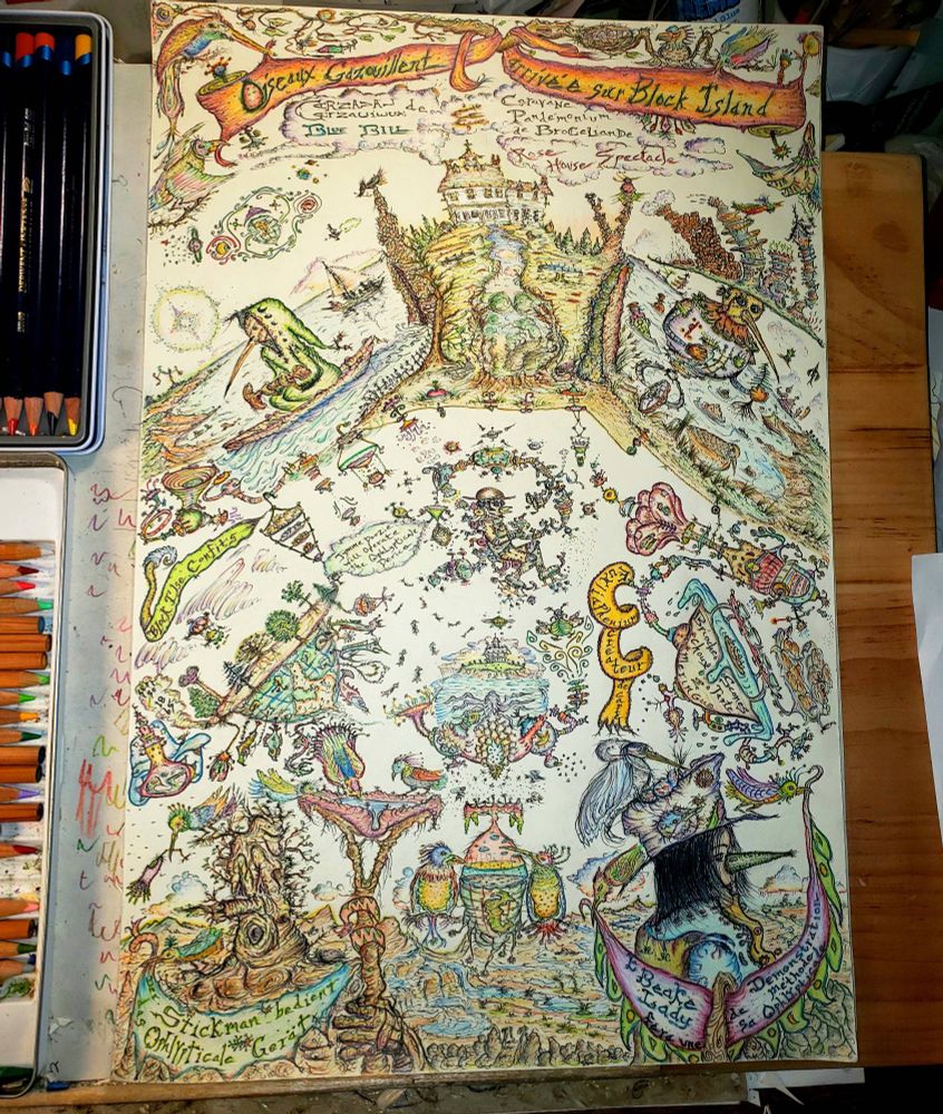 Spectacle on Block Island. #birds #blockisland #bluebillmystery #bluebillbook #brittany #illustration #secrethistory #seasideart #alchemy #nantucket #illustration 