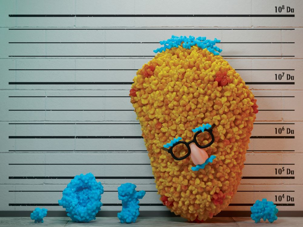 Artistic depiction of the HIV capsid disguised as a host chaperone protein