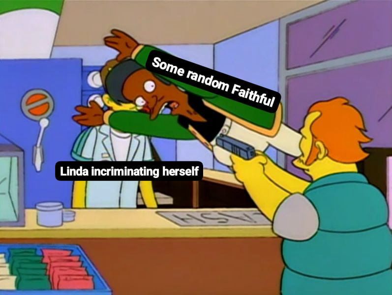Apu jumping in front of a shooter meme.