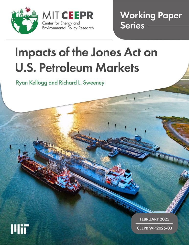 Cover of the working paper showing a oil tanker docked at a terminal.