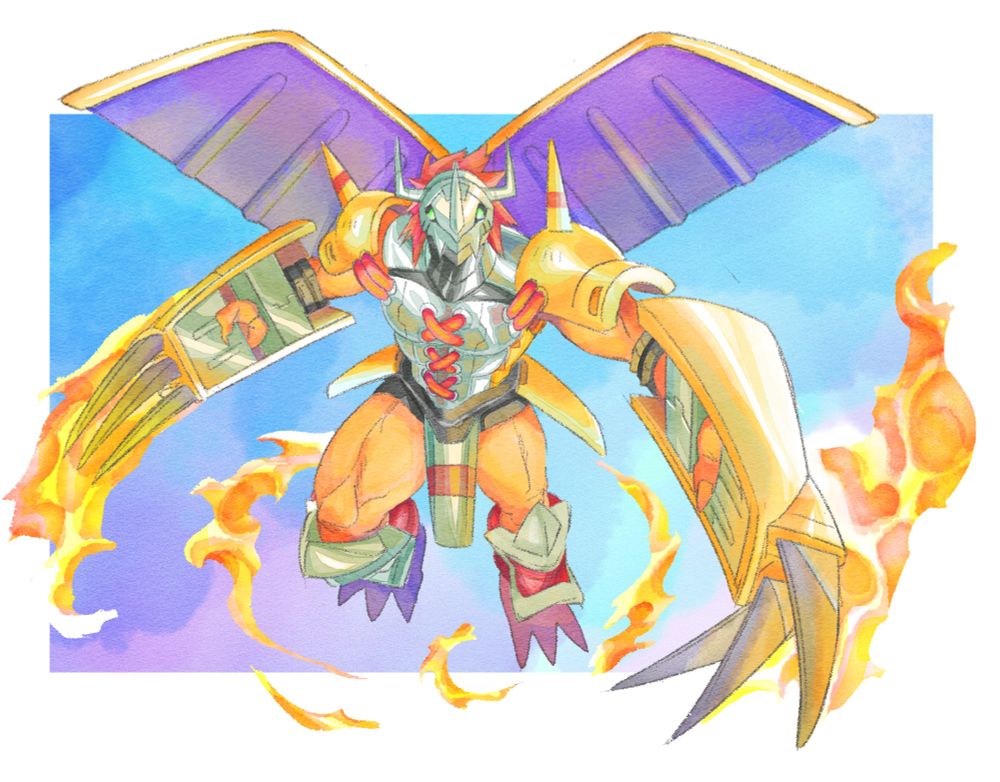 Wargreymon aura farms for the camera. His gauntlets are on fire. 