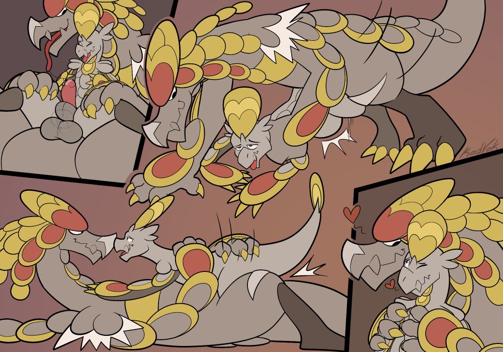 Digital comic page depicting an anthropomorphic crow being turned into a Hakamo-o by a Kommo-o. They proceed to have sex.