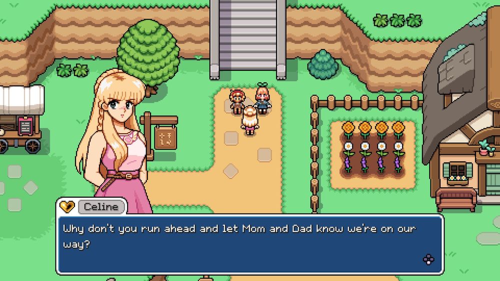 Screenshot of Celine with a scolding look on her face that reads "Why don't you run ahead and let Mom and Dad know we're on our way?"