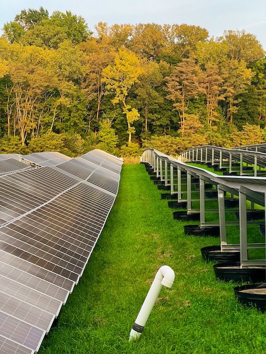 A pipe vents methane from the former landfill at the Beacon Transfer Station, now covered by a solar array. I took this photo and I think it is nice!