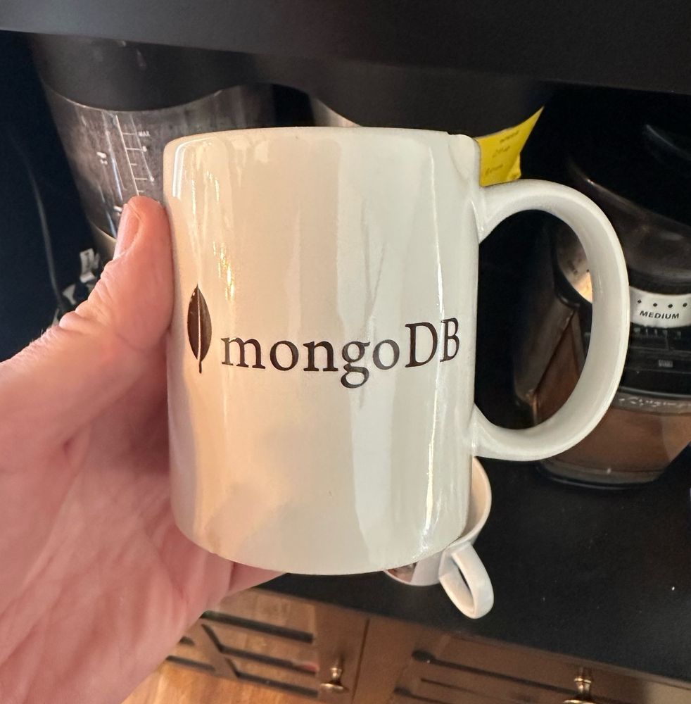 MongoDB coffee mug from PyCon 2012