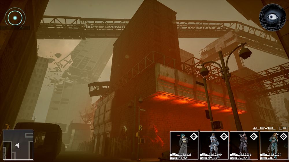 Screenshot of Descent of Lunaris of dungeon exploration in a city.