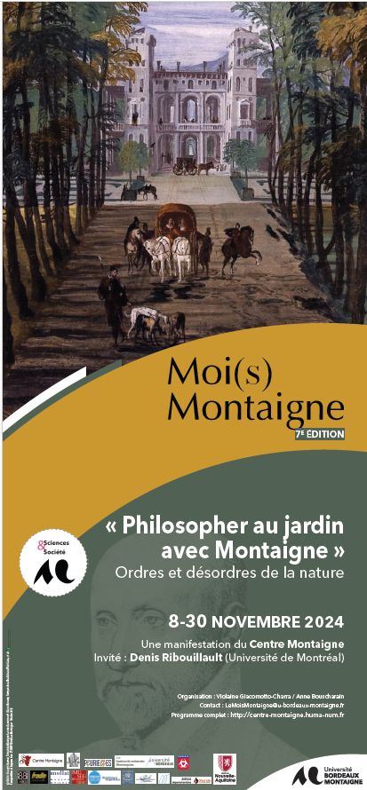 Affiche du Mois : fresque de Véronèse de la villa Barbaro à Maser représentant un jardin, avec une grande allée et un palais au fond.