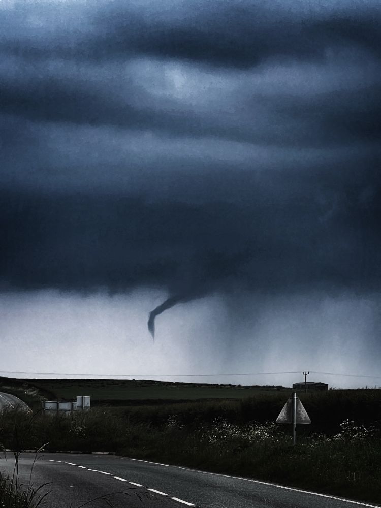 An image of a funnel cloud, Pembrokeshire, Wales. (May, 2024)