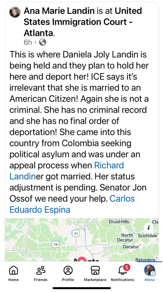 Daniela Joly Landin taken by ICE