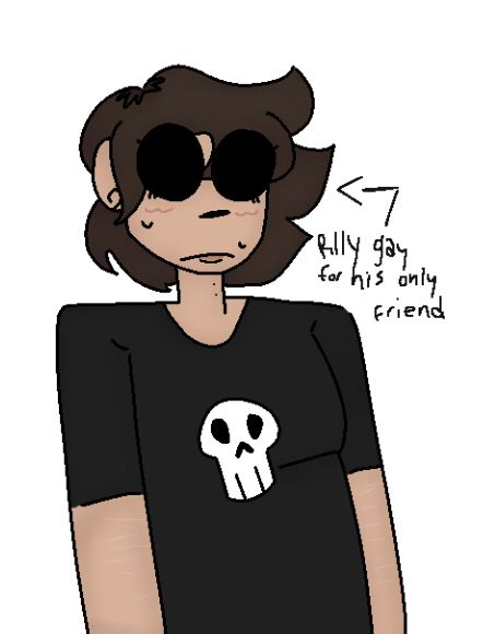 Arrow pointing to a teenaged Tom saying “Rlly gay for his only friend”